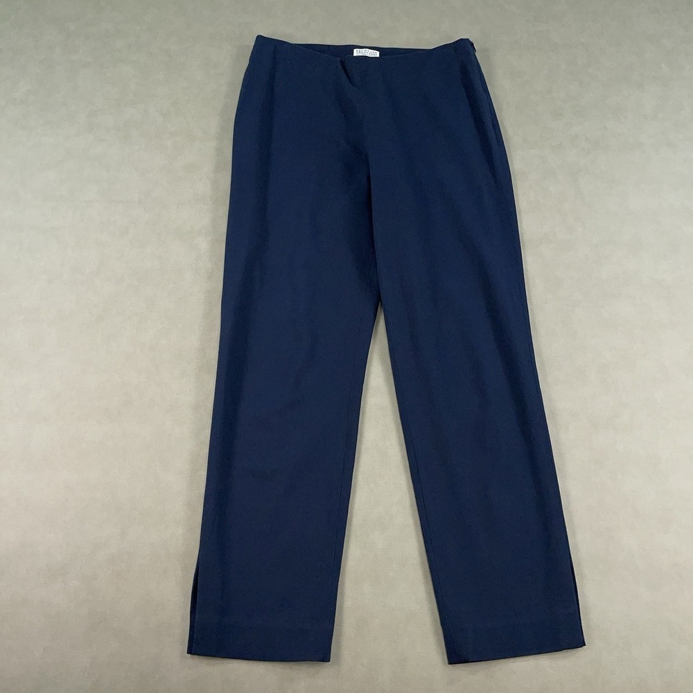 Brunello Cucinelli Pants Women's 6 Blue Pull On Trousers Ankle Slit Side Zip